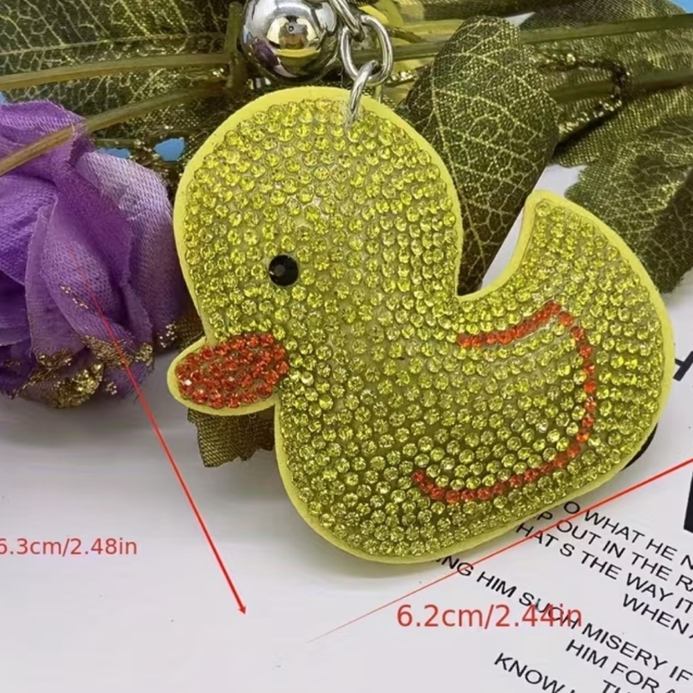Yellow Duck rhinestone keychain/purse charm - Picture 2 of 3